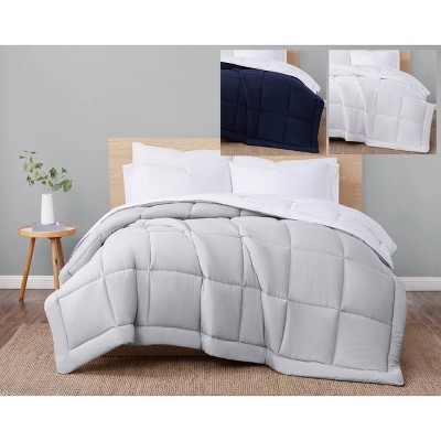 King White Reversible Microfiber Down Comforter Set