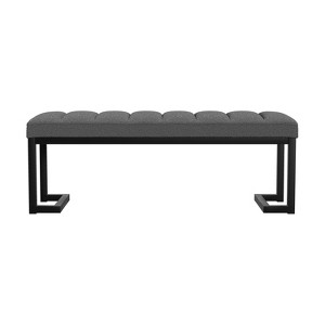 Simple Relax Fabric and Metal Accent Bench with Backless - 1 of 4