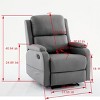 Modern Gray Recliner Sofa Chair,Manual Recliner Armchair Home Cinema Couches,Upholstered Single Seater Recliner Chair-Cuddlewood - 4 of 4