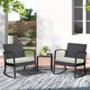 Aoodor Patio Chair Cushions Set of 2, Water Resistant Outdoor Seat Cushions with Handle and Ties, Square Corner Cushions for Patio Furniture - 2 of 4