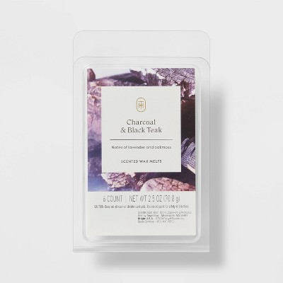 6ct Charcoal and Black Teak Wax Melts 2.5oz - Threshold™