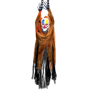 Northlight LED Lighted Sound Activated Clown Halloween Decoration - 46" - Black and Orange - 1 of 4