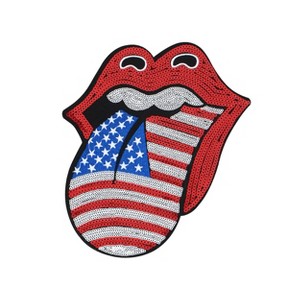 Independence Day Sequin American Flag Iron On Patch Glitter Patriotic USA 4th of July Craft Sewing Embroidery Clothing Patch Decoration - 1 of 4