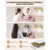 Hyleory Small Make Up Vanity Desk with 15.7 Inch Round Mirror and Light, Two Drawers Included - 4 of 4
