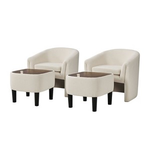 Giles Morden Upholstered Armchair with Removable Legs Storage Ottaman Set of 2|ART OF LIVING DESIGNS - 1 of 4