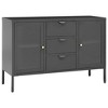 vidaXL Sideboard Anthracite 41.3 in.x13.8 in.x27.6 in. Steel and Tempered Glass - 2 of 4