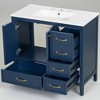 36" Bathroom Vanity with Sink,Bathroom Cabinet,Ceramic Basin with 8" Faucet Holes,Multi-Tier Storage Drawers,Freestanding Vanity - 3 of 4