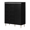 Hype Door Chest with 5 Drawers Black Oak/Faux Carrara Marble - South Shore: Bedroom Storage Organizer - 2 of 4