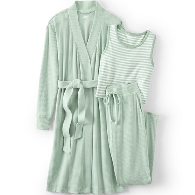 Lands' End Women's Cooling 3 Piece Pajama Set - Robe Tank And Shorts :  Target