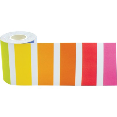 Teacher Created Resources Colorful Stripes Straight Rolled Border Trim, 50 Feet (Pack of 6)