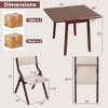 Costway Kitchen Table Set for 2/4 with Expandable Dining Table 2/4 Upholstered Folding Chairs - 3 of 4