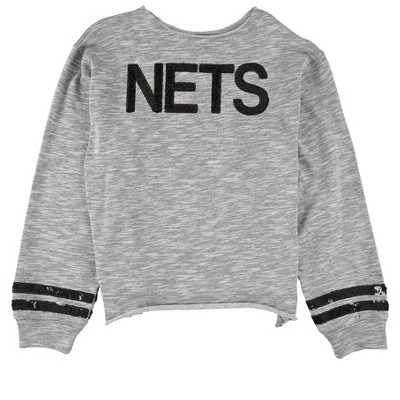 Touch Womens Brooklyn Nets Sequined Sweatshirt