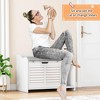 Cat Litter Box Enclosures with Top Opening with Cushion, Litter Box Furniture Hidden, Wooden Cat Washroom Indoor, Privacy Pet House - 4 of 4