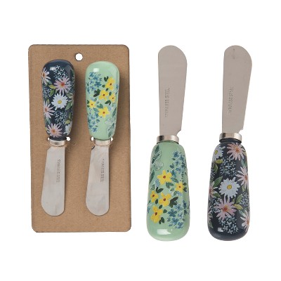 Transpac Ceramic 4.75 in. Spreaders Set of 2