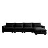 157.5" Corduroy Cloud L-Shaped Modular Sectional Sofa with Deep Seat & Storage Ottoman - 2 of 4