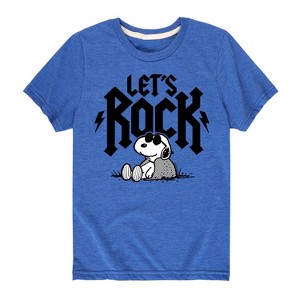 Boys' - Peanuts - Lets Rock Short Sleeve Graphic T-Shirt - 1 of 4