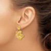 Black Bow Jewelry Double Satin Plumeria Dangle Post Earrings in 14k Yellow Gold - 3 of 4