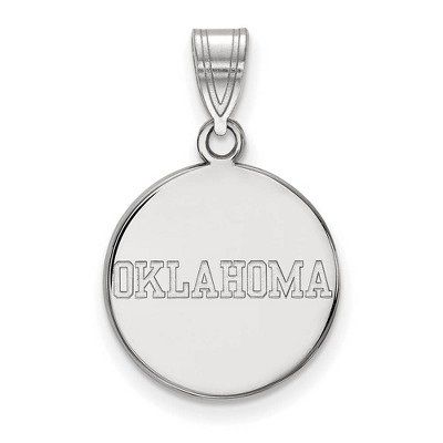 Black Bow Jewelry 14k White Gold Oklahoma Sooners NCAA Medium Pendant