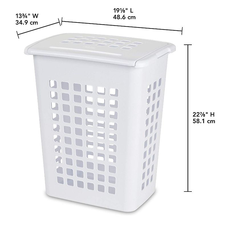 Sterilite Rectangular LiftTop Plastic Dirty Clothes Laundry Hamper Bin with Lid, 3 of 4