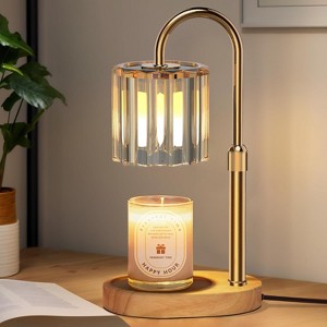 FAAYFIAN Adjustable Candle Warmer Lamp with Timer,Wood Base Metal Shade,Birthday Gifts for Women Mom - 1 of 4