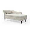 Velvet Chaise Lounge Storage Bench Upholstered Bed Bench, Gray/Beige/Blue/Orange/Green/Black/Burgundy-ModernLuxe - 4 of 4