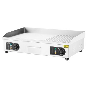 Commercial Electric Griddle,2800W Countertop Half-Flat Top Grill, 122¨H-572¨H Adjustable Temp,Stainless Steel Griddle Grill with 2 Shovels & 2 Brushes - 1 of 4