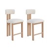 Set of 2 Modern Counter Stools with Metal Frame, Indoor Upholstered Seating for Kitchen Island or Home Bar – The Pop Home - 2 of 4