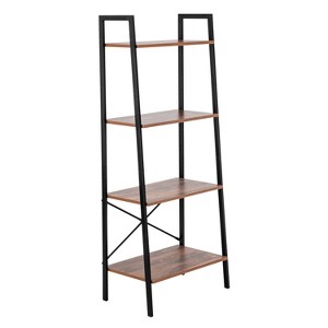Slickblue 4-Tier Wood & Steel Organizer, Multi-Use Storage Shelf, Room Shelf, Antique Wood, 22.05x12.8x57.48" - 1 of 4