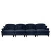 Mid-Century Straight Sectional Sofa with Flared Arms & Chenille Fabric - 4 of 4