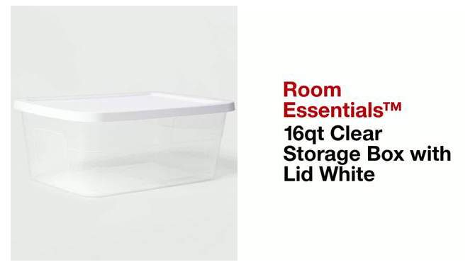 16qt Clear Storage Box with Lid White - Room Essentials&#8482;, 2 of 16, play video