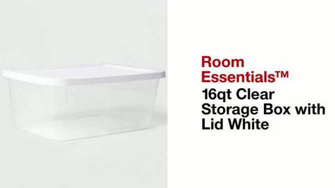 16qt Clear Storage Box with Lid White - Room Essentials&#8482;, 2 of 16, play video