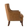 Set of 2 Nikolaus Vegan Leather Armchair with Solid Wood Legs and and Nailhead Trim for Living Room and Bed Room  | ARTFUL LIVING DESIGN - 3 of 4