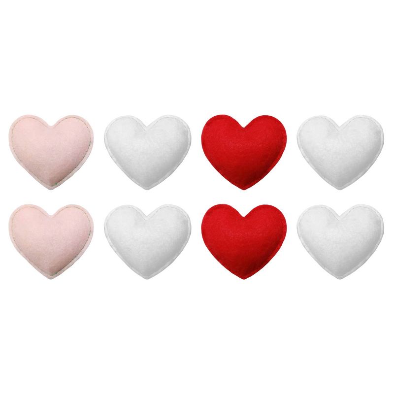 8pc Stuffed Heart Valentine&#39;s Day Decorative Filler White/Red/Pink - Spritz&#8482;, 1 of 6