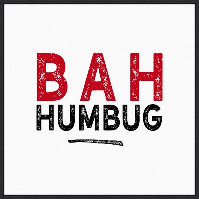 22" x 22" Bah Humbug Swash Framed Wall Canvas - Amanti Art