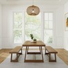 Plank+Beam Solid Wood Farmhouse Dining Table Set with 2 Benches for 6 - 2 of 4