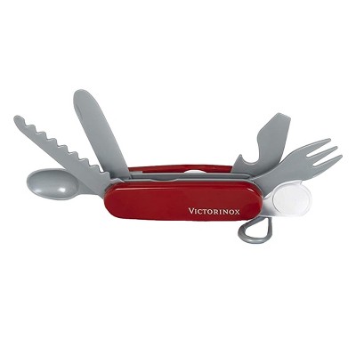 Theo Klein 2639 Boys Girls Kids Childrens Toy Victorinox Plastic Swiss Army Knife with Fork and Magnifying Glass, Red