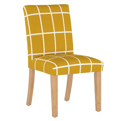 Dining Chair Rectangle Grid Mustard - Skyline Furniture