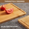 Natural Bamboo Cutting Board Set for Kitchen, 3-Piece Kitchen Chopping Boards with Deep Juice Grooves, Built-In Handles & Compartments, Ideal - 4 of 4