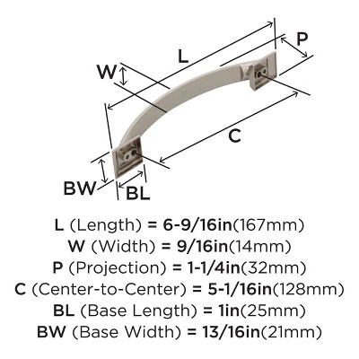 Polished Nickel 5-1/16 Inch Cabinet Drawer Pull