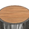NicBex 15"/26"/15"+26" Round Outdoor End Table,Outdoor Side Table with Acacia Wood Top,Patio Table with Rope Design for Lawn,Outdoor Furniture - 4 of 4