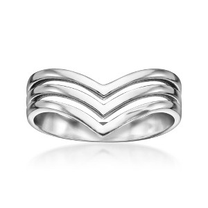 Ross-Simons Sterling Silver 3-Row Chevron Ring - 1 of 4