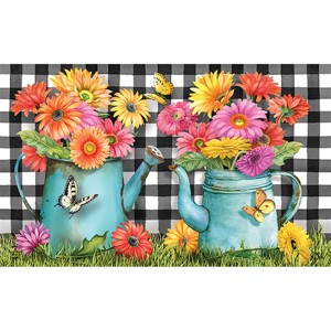 Briarwood Lane Spring Doormat 30x18 Indoor Outdoor Gerber Daisy Watering Can For Spring Doormat - 1 of 4