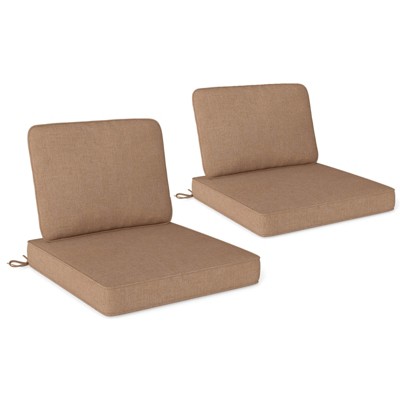 Costway 2/4/6-Pack 24" x 24" Deep Seat Cushion & Back Pillow with Removable Covers Outdoor Brown/Navy/Gray/Black