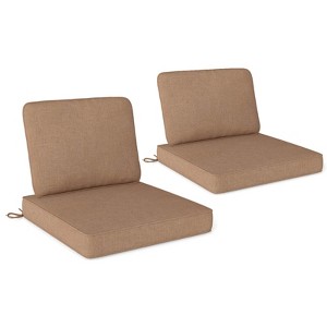 Costway 2/4/6-Pack 24" x 24" Deep Seat Cushion & Back Pillow with Removable Covers Outdoor Brown/Navy/Gray/Black - 1 of 4