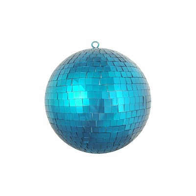 Northlight Peacock Blue Mirrored Glass Disco Ball Christmas Ornament 8" (200mm)