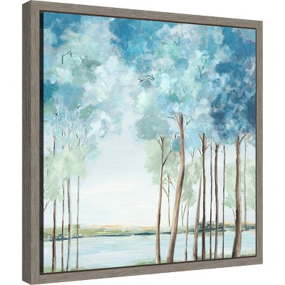 Eva Watts Blue and Green Landscape Canvas Print