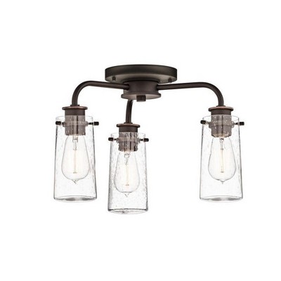 Braelyn 11.25" Olde Bronze Mini Chandelier with Clear Seeded Glass