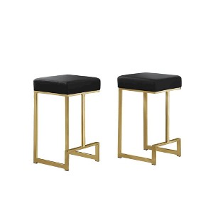 Best Master Furniture,Dorrington Faux Leather Backless Counter Height Stool (Set of 2) - 1 of 2