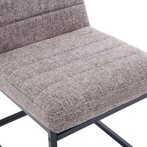 Upholstered PU Leather Dining Chairs Set of 2 with Metal Legs Armless Dining Chairs Upholstered Office Chairs - 1 of 4
