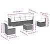 vidaXL 7 Piece Patio Sofa Set with Cushions Black Poly Rattan - 3 of 4
